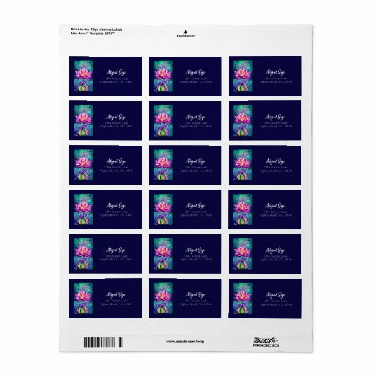 Verbluffend Roze lotusbloemportret Etiket (Full Sheet)