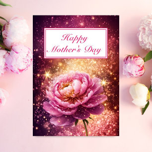 Verbluffend Roze Roze Glitters Gelukkige Moederdag Kaart
