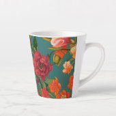 Verbluffend roze roze groen oranje en blauwgroen latte mok (Rechts)