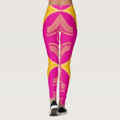 Verbluffend Roze Wervelpatroon Leggings (Achterkant)