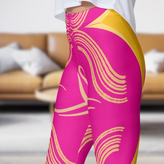 Verbluffend Roze Wervelpatroon Leggings