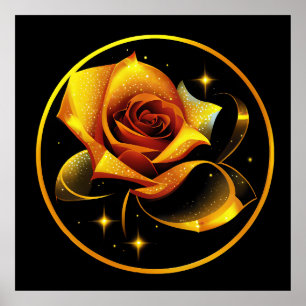 Verbluffend Single Gold-Roos Poster