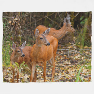 Verbluffend Trio van Blacktail Deer in het bos Fleece Deken