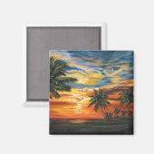Verbluffend tropisch zonsonderstel magneet (Voorkant / Achterkant)