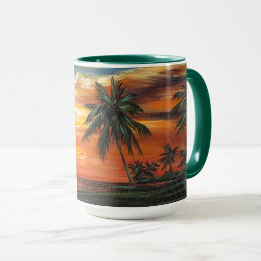 Verbluffend tropisch zonsonderstel mok (Voorkant rechts)