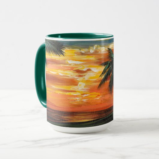 Verbluffend tropisch zonsonderstel mok (Voorkant links)