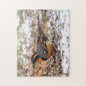 Verbluffend varend dwergzongvogel in de sneeuw legpuzzel (Verticaal)