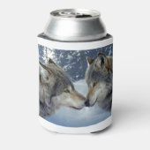 Verbluffend wolvenontwerp blikjeskoeler (Blikje Achterkant)