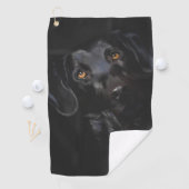 Verbluffend zwart labrador digitaal schilderij golfhanddoek (Insitu)