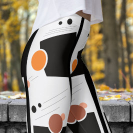 Verbluffend zwart-wit Abstract patroon Leggings