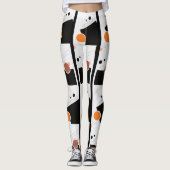Verbluffend zwart-wit Abstract patroon Leggings (Voorkant)