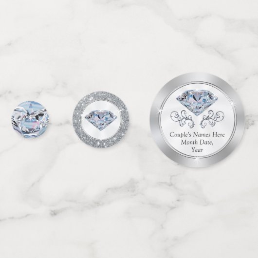 Verbluffende 2-zijdige gepersonaliseerde Diamond C Confetti (Voorkanten)