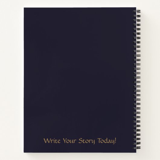 Verbluffende 3D gouden eenhoorn gepersonaliseerd Notitieboek (Achterkant)