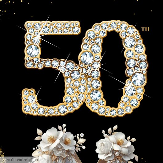 Verbluffende 50e verjaardag diamant nummers hoge h wandkleed