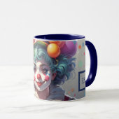 Verbluffende aangepaste monogram clown Mok (Voorkant rechts)
