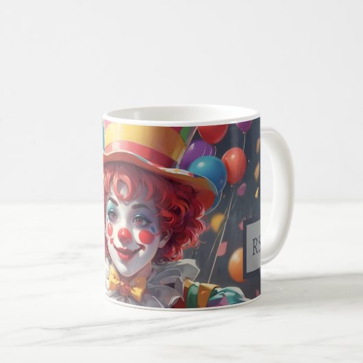 Verbluffende aangepaste monogram clown Mok (Voorkant rechts)