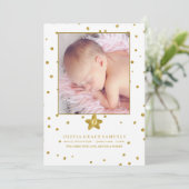 Verbluffende Aankomst Foto Geboorteaankondiging Aankondiging (Staand voorkant)