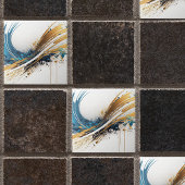 Verbluffende Abstracte keramische Tegel - levendig Tegeltje