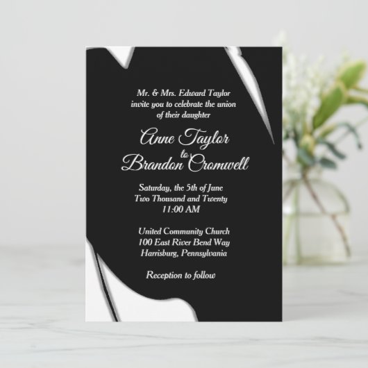 Verbluffende Abstracte uitnodiging tot huwelijksav (Staand voorkant)