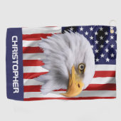 Verbluffende adelaar, de Amerikaanse vlag patriott Golfhanddoek (Horizontaal)