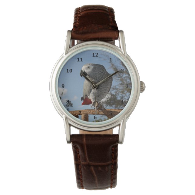 Verbluffende Afrikaanse grijze papegaai Horloge (Voorkant)