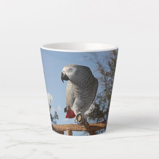 Verbluffende Afrikaanse grijze papegaai Latte Mok (Voorkant)