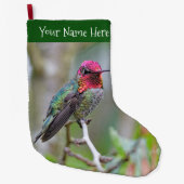 Verbluffende Anna's Hummingbird op Plum Tree Branc Grote Kerstsok (Voorkant)