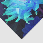 Verbluffende Aqua Blue en Green Cactus Dahlia Tissuepapier (Detail)