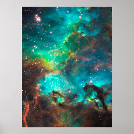 Verbluffende Aqua Star-cluster Poster (Voorkant)