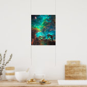 Verbluffende Aqua Star-cluster Poster (Keuken)