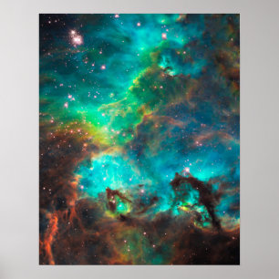 Verbluffende Aqua Star-cluster Poster