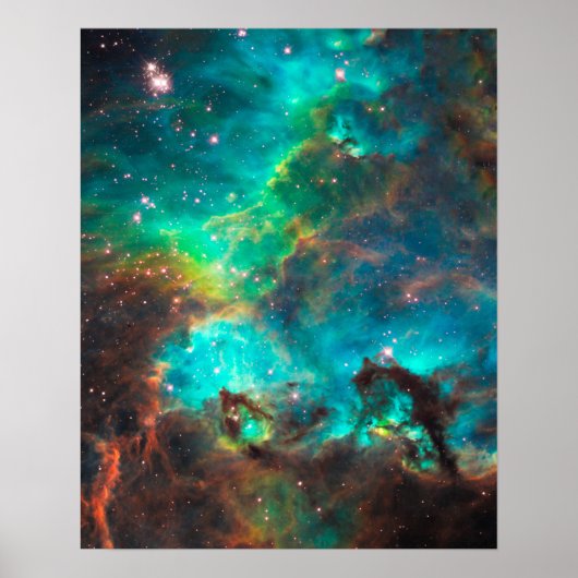 Verbluffende Aqua Star-cluster Poster (Voorkant)