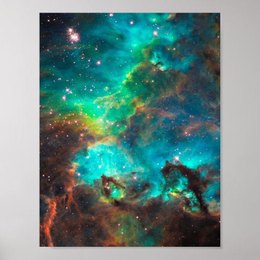 Verbluffende Aqua Star-cluster Poster (Voorkant)