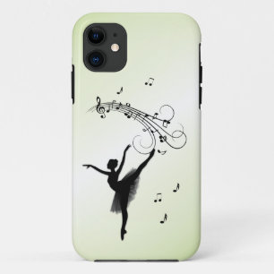 Verbluffende Ballerina Dancing met Music Green iPhone 11 Hoesje