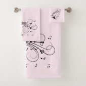 Verbluffende Ballerina Dancing met Music Pink Bad Handdoek (Insitu)