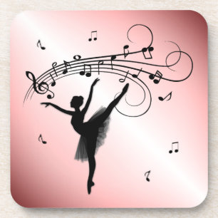 Verbluffende Ballerina Dancing met Music Pink Bier Onderzetter