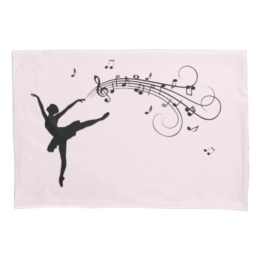 Verbluffende Ballerina Dancing met Music Pink Kussensloop (Voorkant)