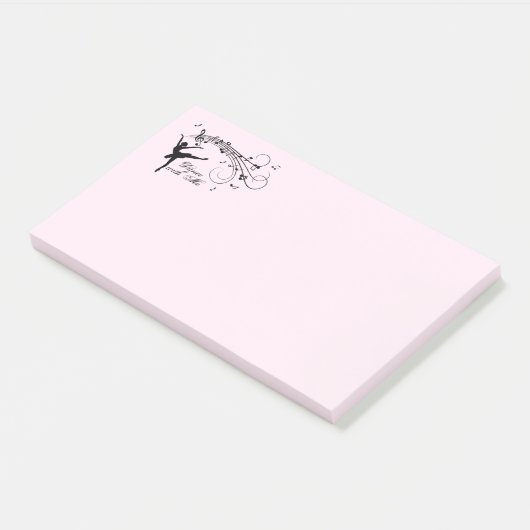 Verbluffende Ballerina Dancing met Music Pink Post-it® Notes (Schuin)