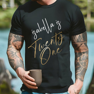 Verbluffende Black & Gold 21e verrassingsverjaarda T-shirt