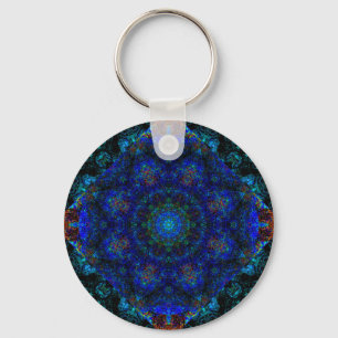 Verbluffende blauwe Boheemse Kaleidoscoop, Sleutelhanger