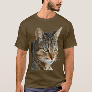 Verbluffende bruine tablet-cat-huisportret t-shirt