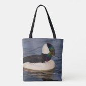 Verbluffende Bufflehead Duck zwemt voorbij Draagtas (Achterkant)