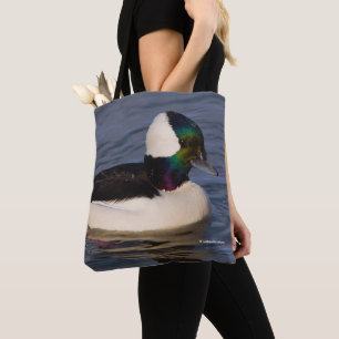 Verbluffende Bufflehead Duck zwemt voorbij Draagtas