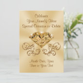 Verbluffende diamanten uitnodigingen GEPERSONALISE (Staand voorkant)