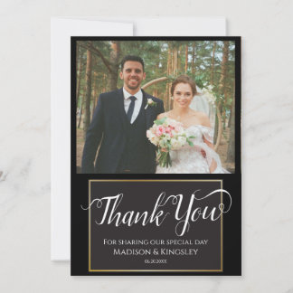 Verbluffende Edgy Black Gothic Minimal bedankpas Kaart