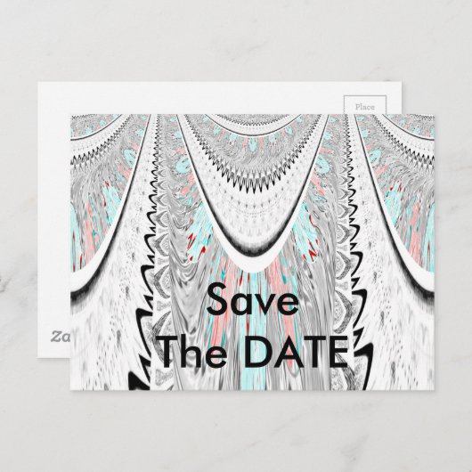 Verbluffende edgy zachte cyaan kleuren vector illu aankondigingskaart (Voorkant / Achterkant)