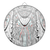 Verbluffende edgy zachte cyaan kleuren vector illu dartbord (Voorkant)