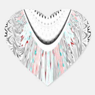 Verbluffende edgy zachte cyaan kleuren vector illu hart sticker