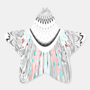 Verbluffende edgy zachte cyaan kleuren vector illu ster sticker