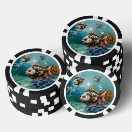 Verbluffende fantasie steampunk vis. poker chips